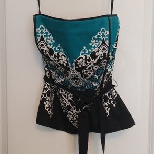Sexy women's teal black and white bustier